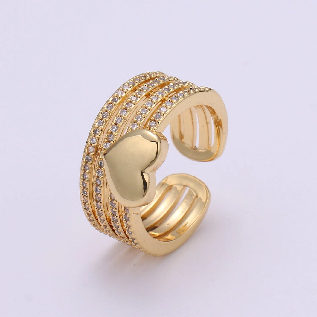 Gold 4 Tiered Heart Band