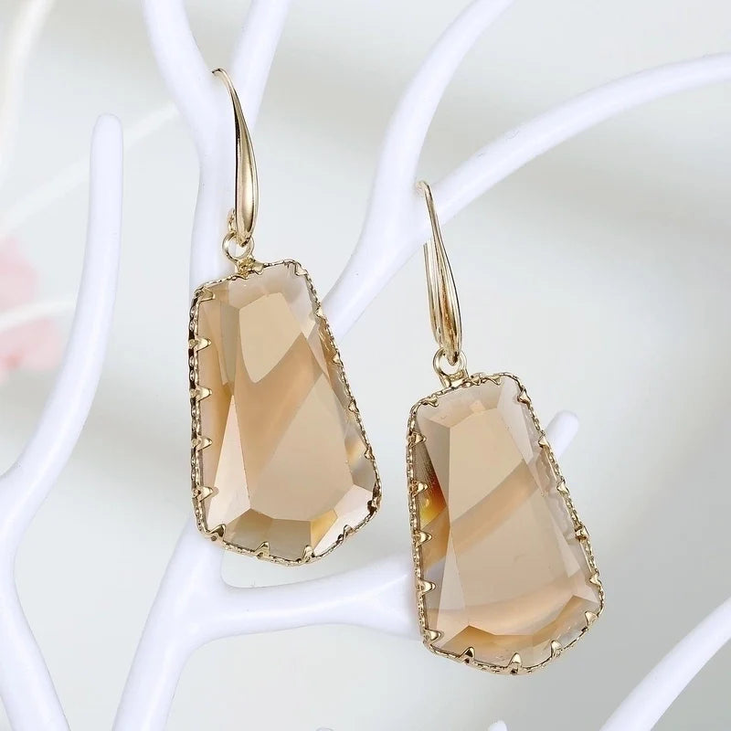 Carrington Crystal Earrings- Amber