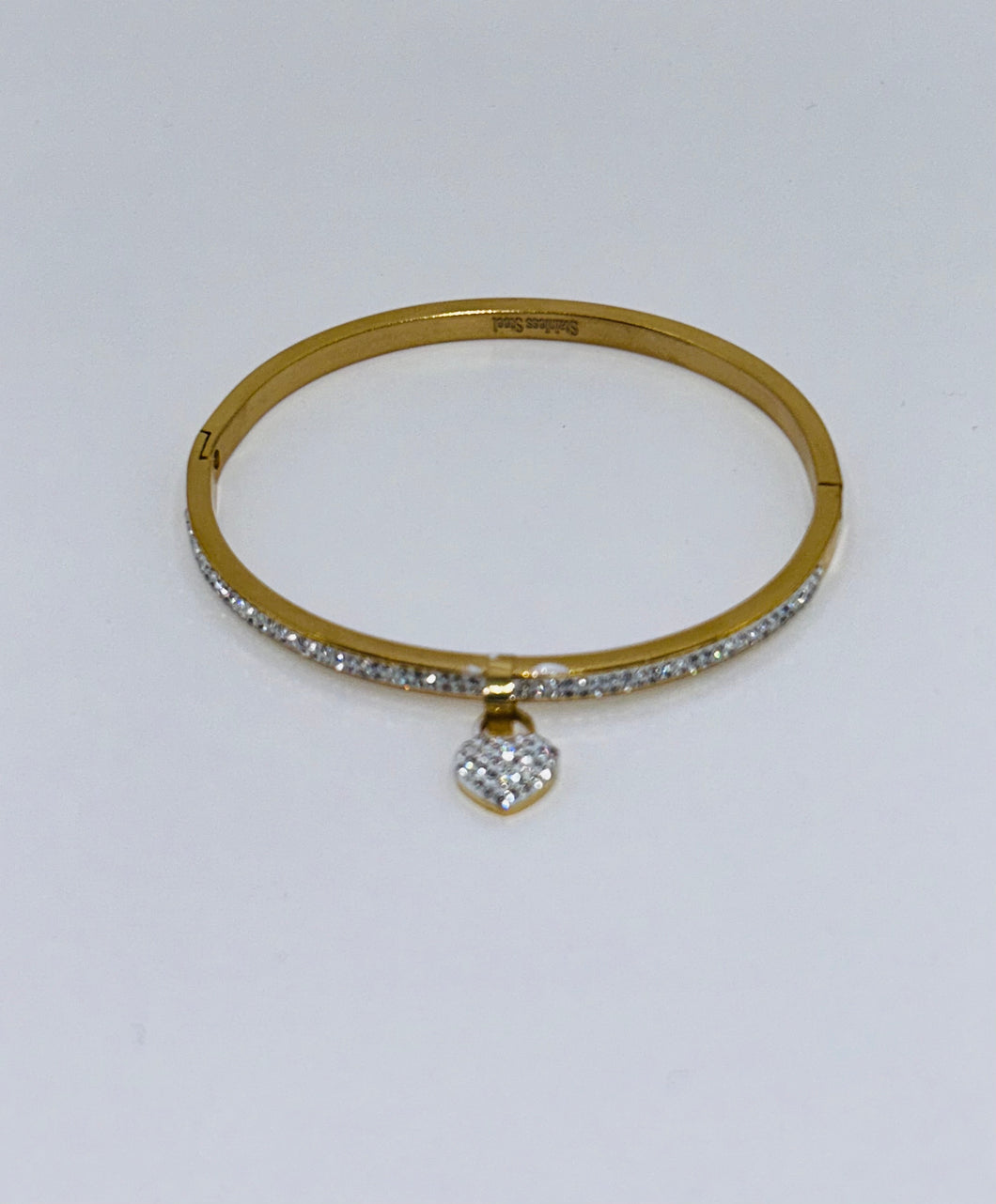 Gold Rhinestone Charm Bangle