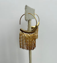 Load image into Gallery viewer, Gold Half Circle Fringe Earrings

