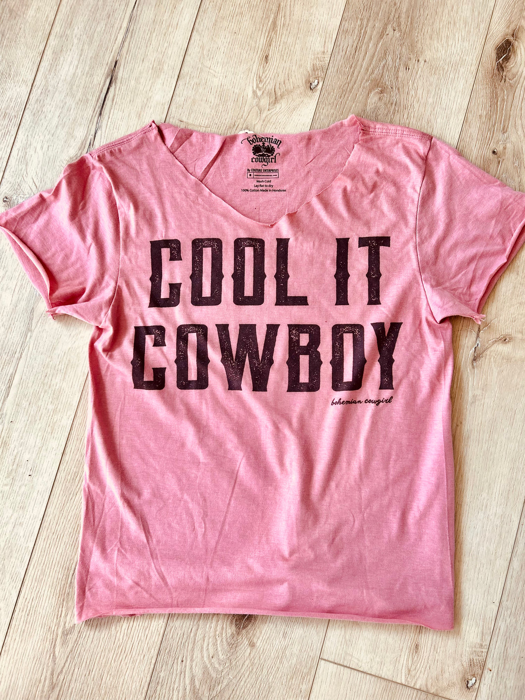 Cool It Cowboy Pink Tee
