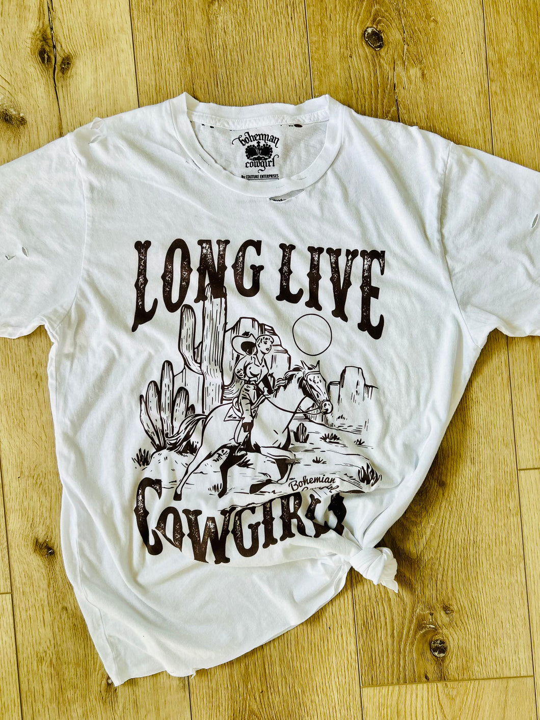 Long Live Cowgirls Distressed Tee