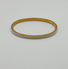 Load image into Gallery viewer, Skinny Enamel White/Gold Bangle
