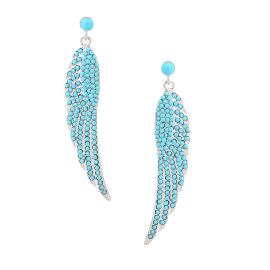 Silver & Turquoise Wing Earrings