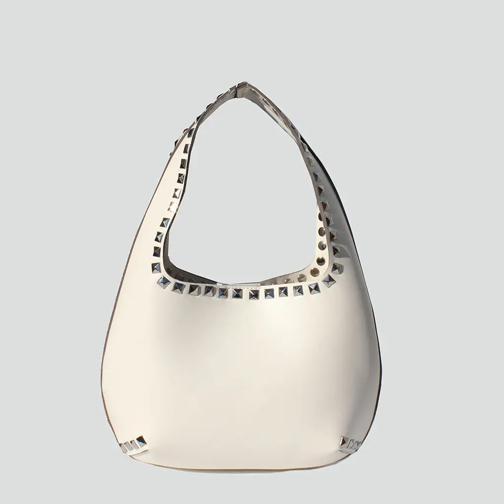 Valencia Studded Bag- Ivory