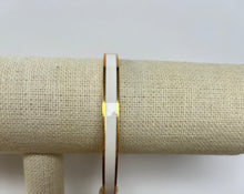 Load image into Gallery viewer, Skinny Enamel White/Gold Bangle

