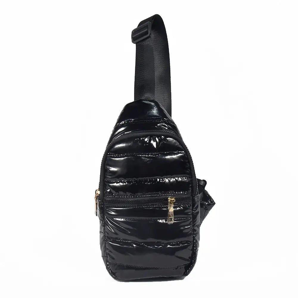 The Puffer Sling Bag- Black