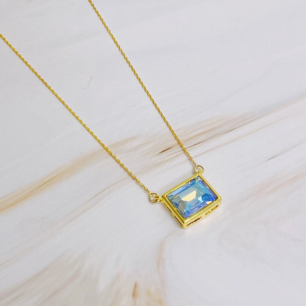 Square Glass Pendant- Blue