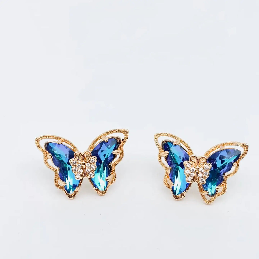 Cobalt Blue Stud Butterflies