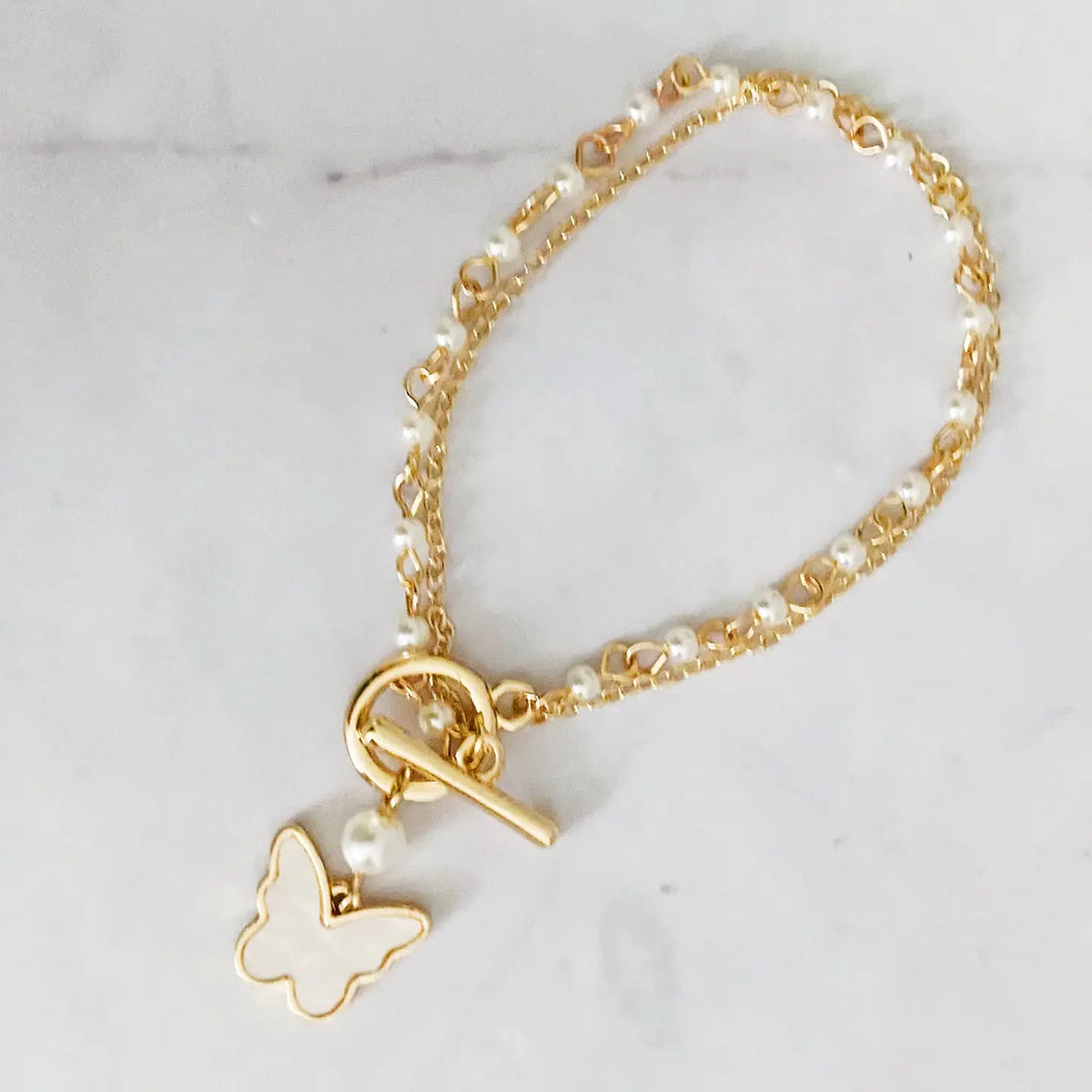 Butterfly Toggle Chain Bracelet