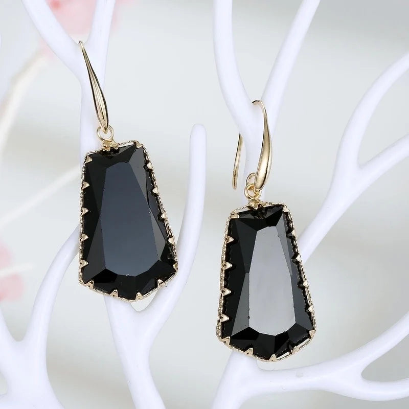 Carrington Crystal Earrings- Black