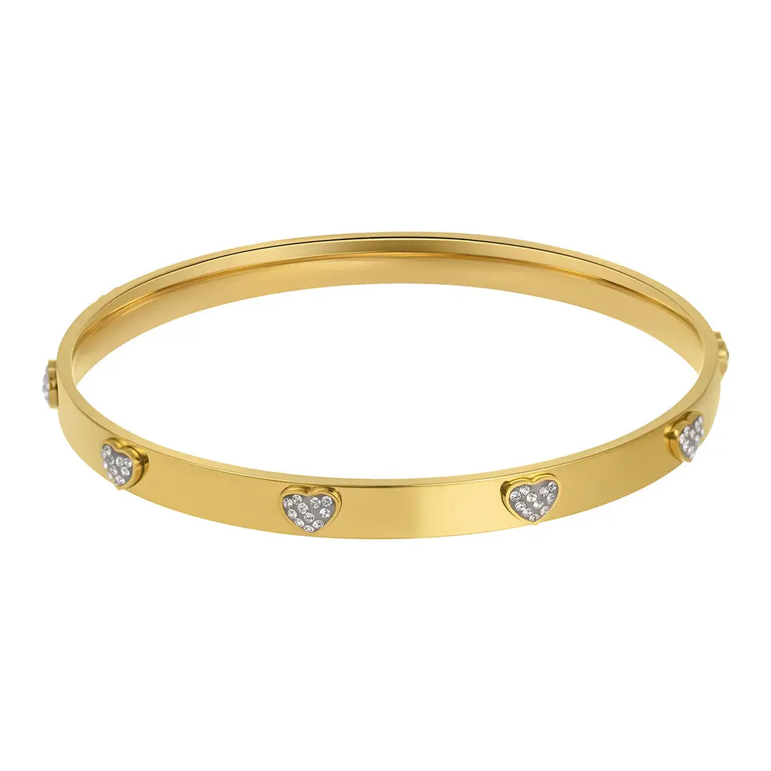 Gold Heart Stacking Bangle