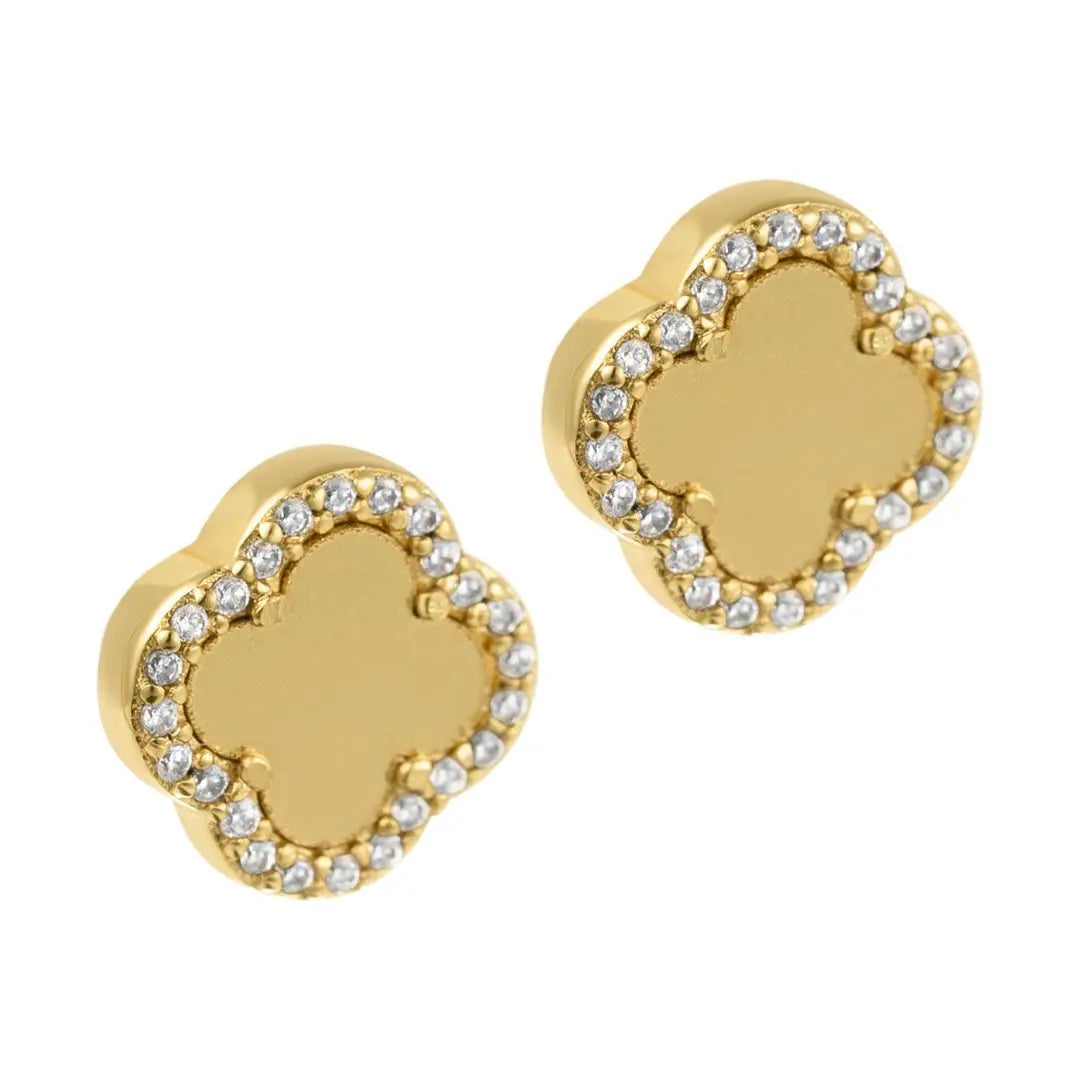 Gold Clover Stud Earrings