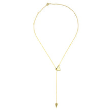 Load image into Gallery viewer, Heart &amp; Arrow Lariat Necklace- Gold
