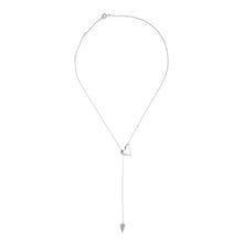 Load image into Gallery viewer, Heart &amp; Arrow Lariat Necklace- Silver
