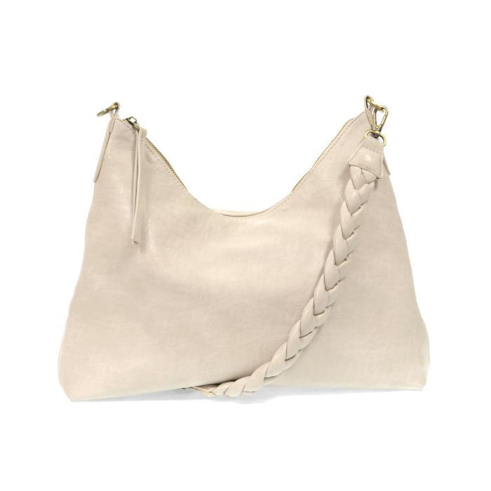 Slouchy Hobo with Braided Handle- Porcelain