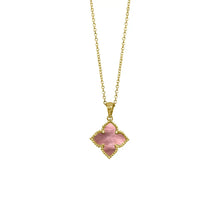 Load image into Gallery viewer, Mother of Pearl Clover Necklace- Pink
