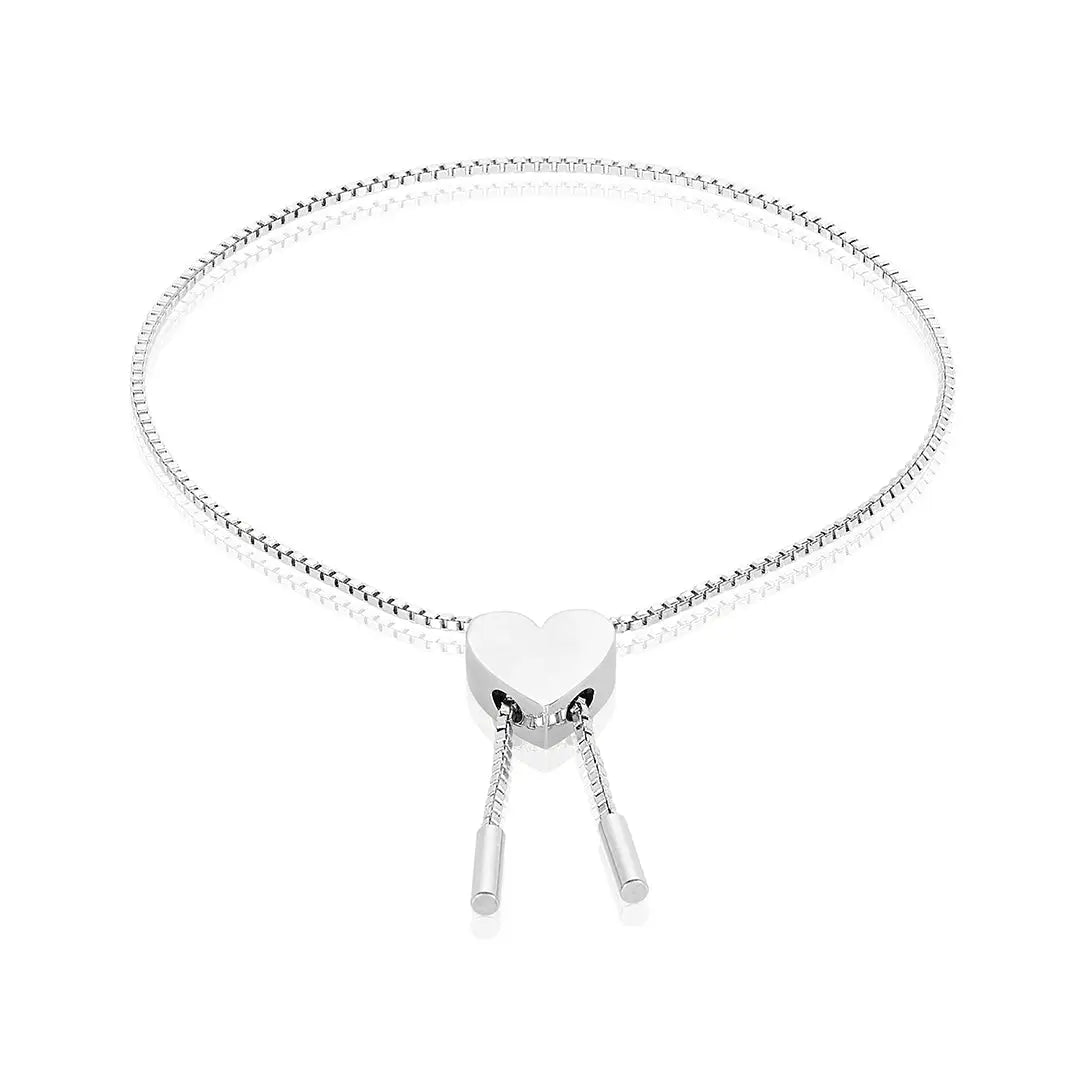 Silver Heart Pull Bracelet