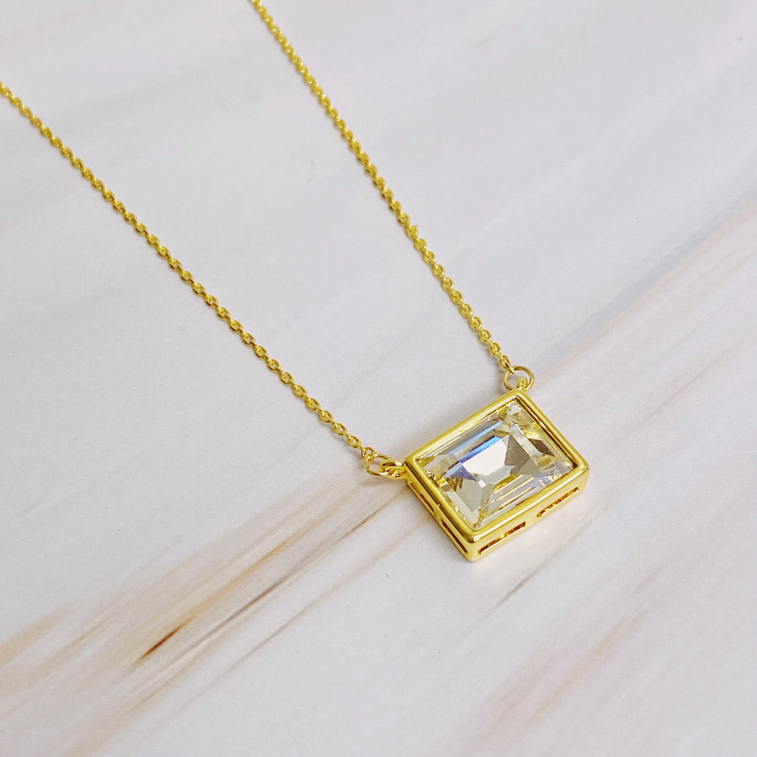 Square Glass Pendant- Clear