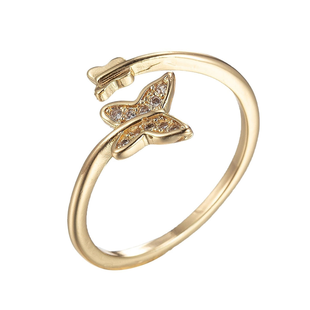 Dainty Butterfly Adjustable Ring